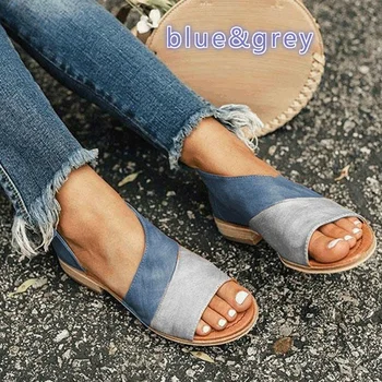 

HEFLASHOR Women Sandals For Summer Causal Shoes Woman Peep Toe Low Heels Plus Size 35-43 Summer Shoes Sandalias Mujer 2019 New