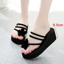 2019 New Hot Summer Women Flip Flops Slippers High Heel Platform Wedge Thick Beach Casual Thong Sandals Shoes HD88 asds ladies summer platform flip flops thong wedge beach slipper knot bow shoes