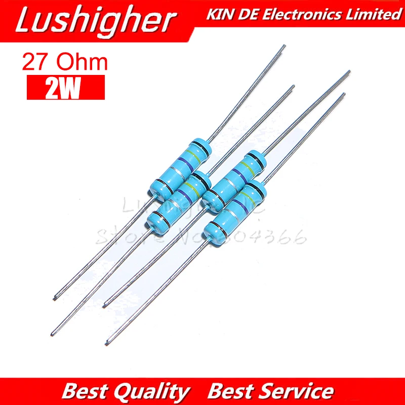 

20pcs 27 Ohm 27R 2W Metal Film Resistor 1% Error