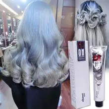 Hot 1pcs/set 100ml Hair Color Cream Light Gray Hair Cream Color Permanent Easy Temporary DIY Super Dye Hair Cream For Men Women