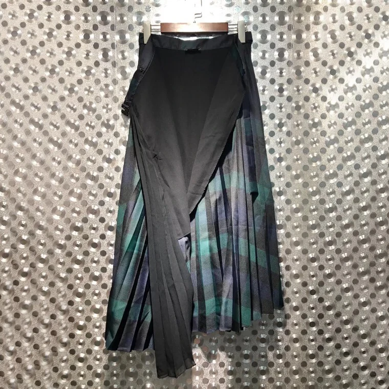 Nueva Cintura Y De Plisadas Color Golpeó Largas Ajustar Rayas Moda Británico Otoño Mujeres El Faldas Invierno Estilo 2018 nzfIOHw