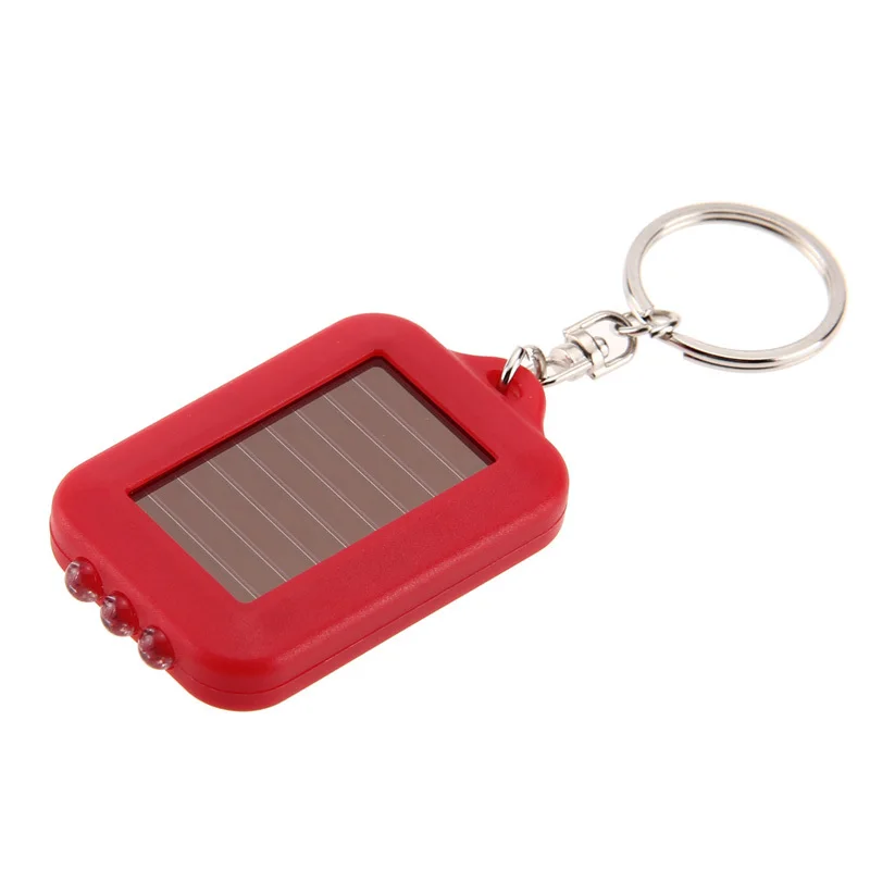 Perfect 3 LEDs Solar Panel electric torch key chain flashlight Camping Lamp Rechargeable Spotlight Power Energy 100000 Hours 60X35X10CM 3