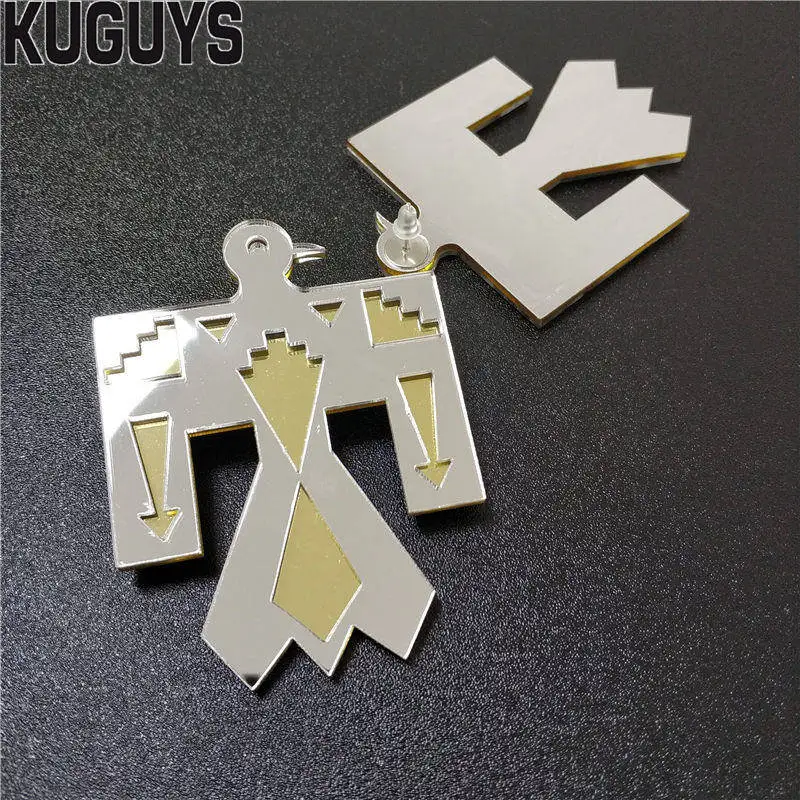 KUGUYS Fashion Acrylic Jewelry Mirror Large Bird Stud Earrings for Women HipHop Rock Earring