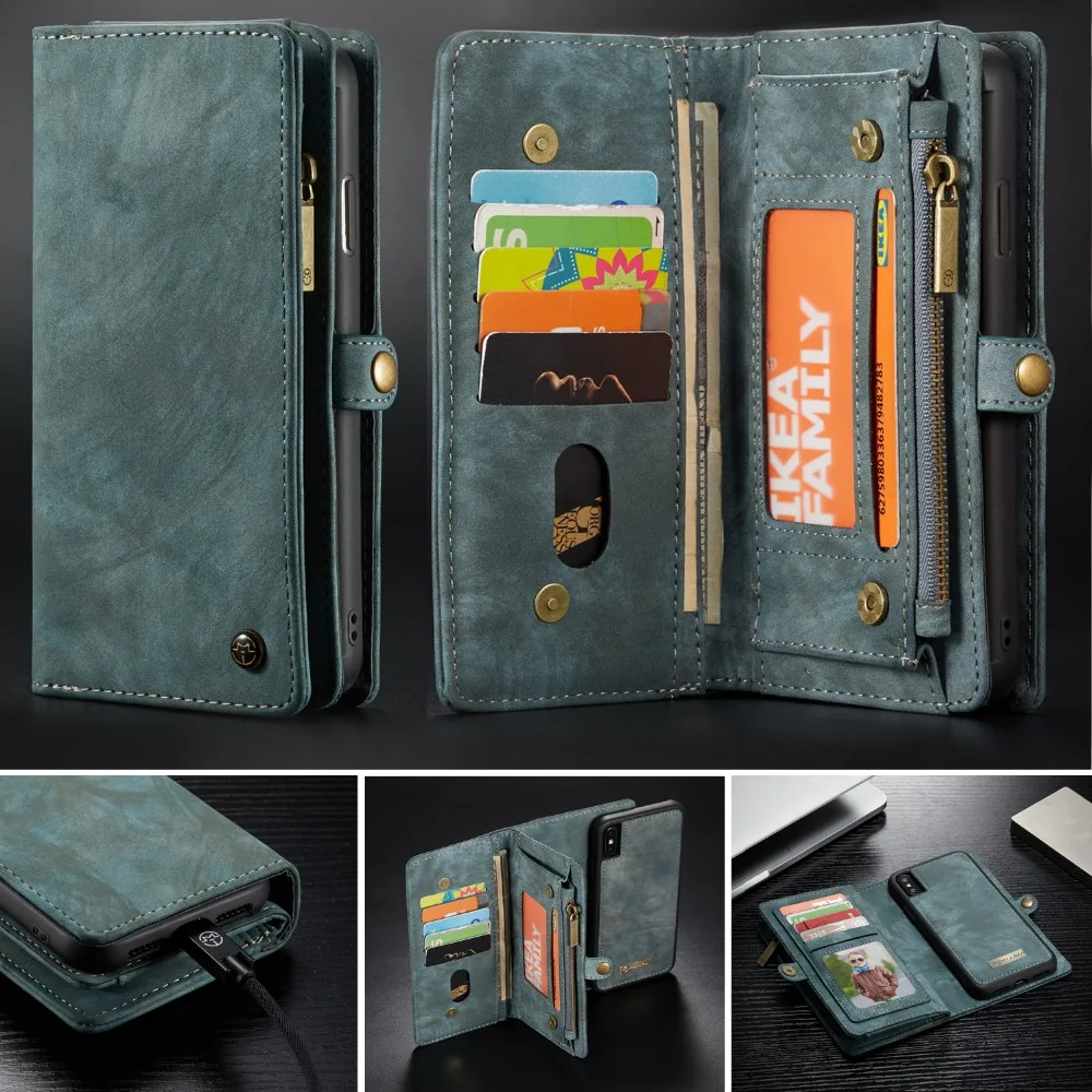 CaseMe Zipper Wallet Leather Case for Apple iPhone XS Max