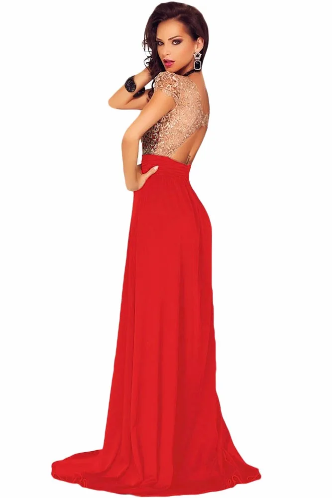 Amazing-Gold-Lace-Overlay-Red-Slit-Maxi-Evening-Gown-LC60809-3-2