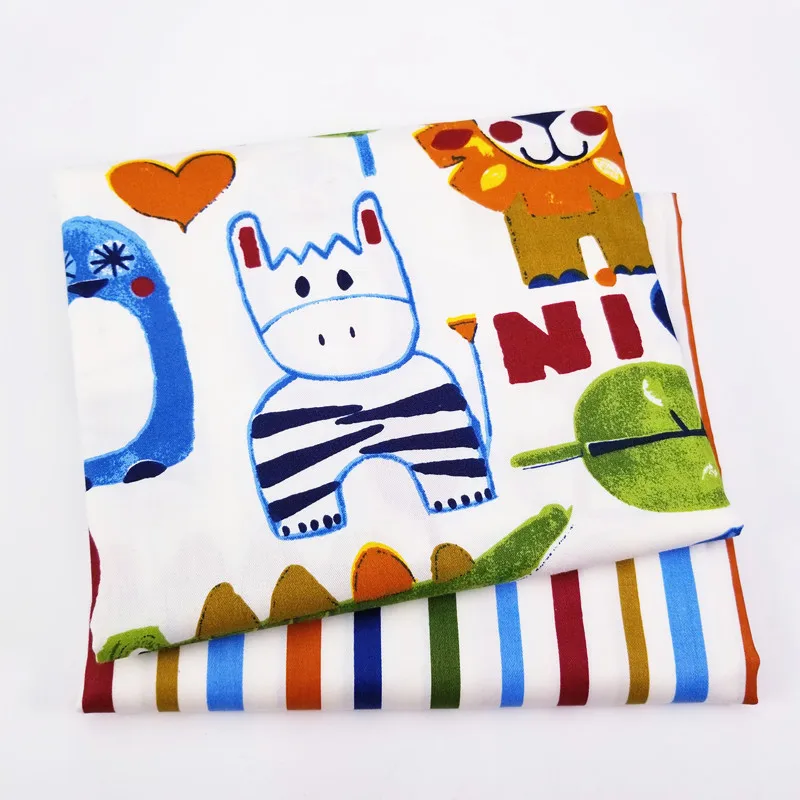 

Animal Printed Cotton twill fabric Kids Cotton cloth for DIY Sewing Quilting Fat Quarters Material For Baby&Child