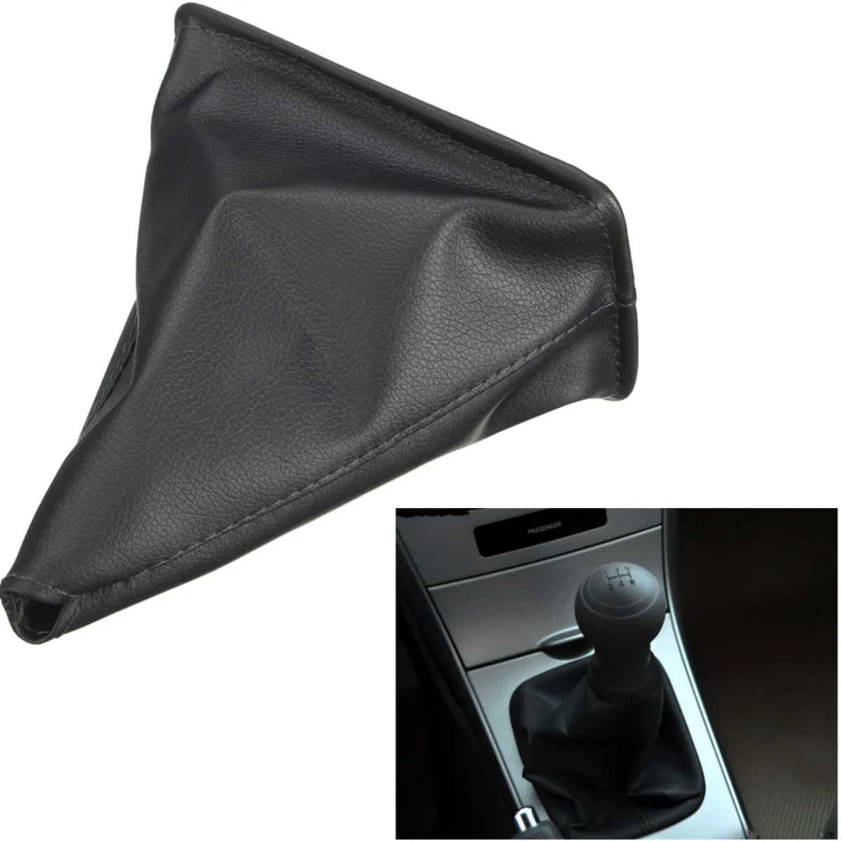 Black PU Leather Gear Stick Shift Gaiter Boot Cover For Toyota Corolla