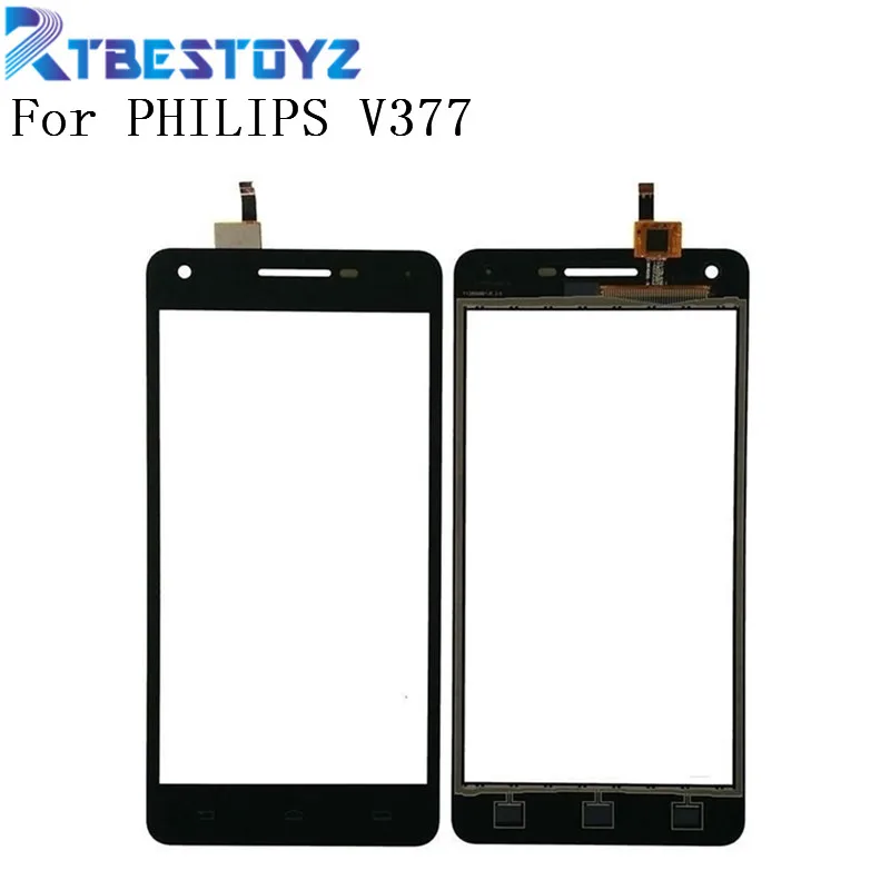 

RTBESTOYZ 5.0 inch Touch Panel Sensor For PHILIPS V377 377 Touch Screen Digitizer Front Glass Lens Sensor Touchscreen
