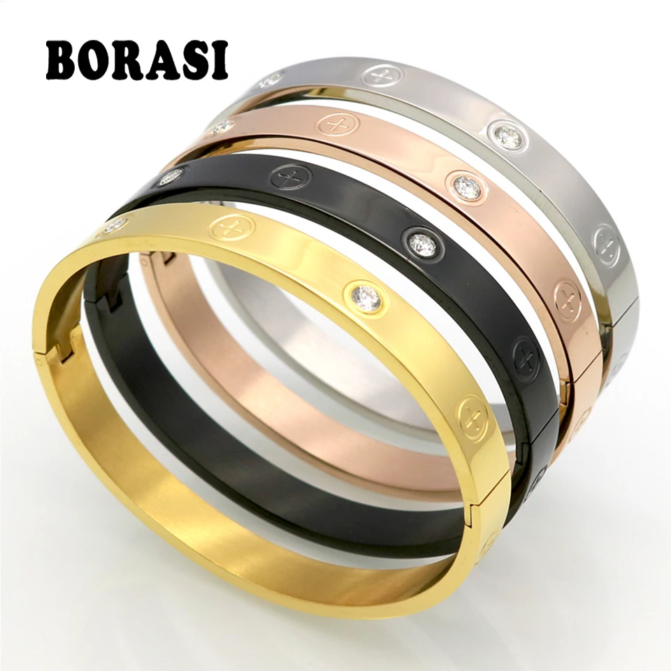 Hot Sell Couple Bracelet Gifts For Women Titanium Steel Gold Color Fashion Men Jewelry Love Cross Screw Bracelets & Bangles Hot Sell Couple Bracelet Gifts For Women Titanium Steel Gold Color Fashion Men Jewelry Love Cross Screw Bracelets & Bangles