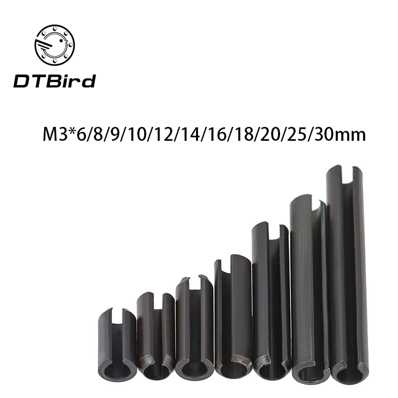 

20pcs/Lot Size M3X6mm-30mm GB879 Steel Split Spring Dowel Tension Roll Pin Resilient Cylindrical Cotter Pin 25pcs Size M3X18