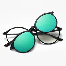 TR90, круглая оправа, очки, зеркальные, поляризационные, антибликовые, UV400 линзы, магнитный зажим, оптические очки по рецепту