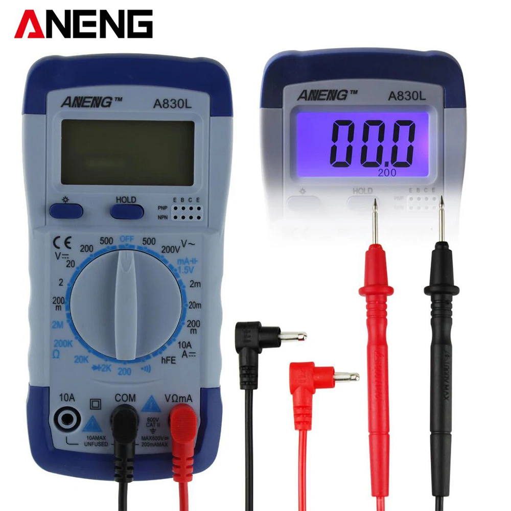 

ANENG A830L digital multimeter LCD Digital Multimeter DC AC Voltage Diode Freguency Mini Multitester