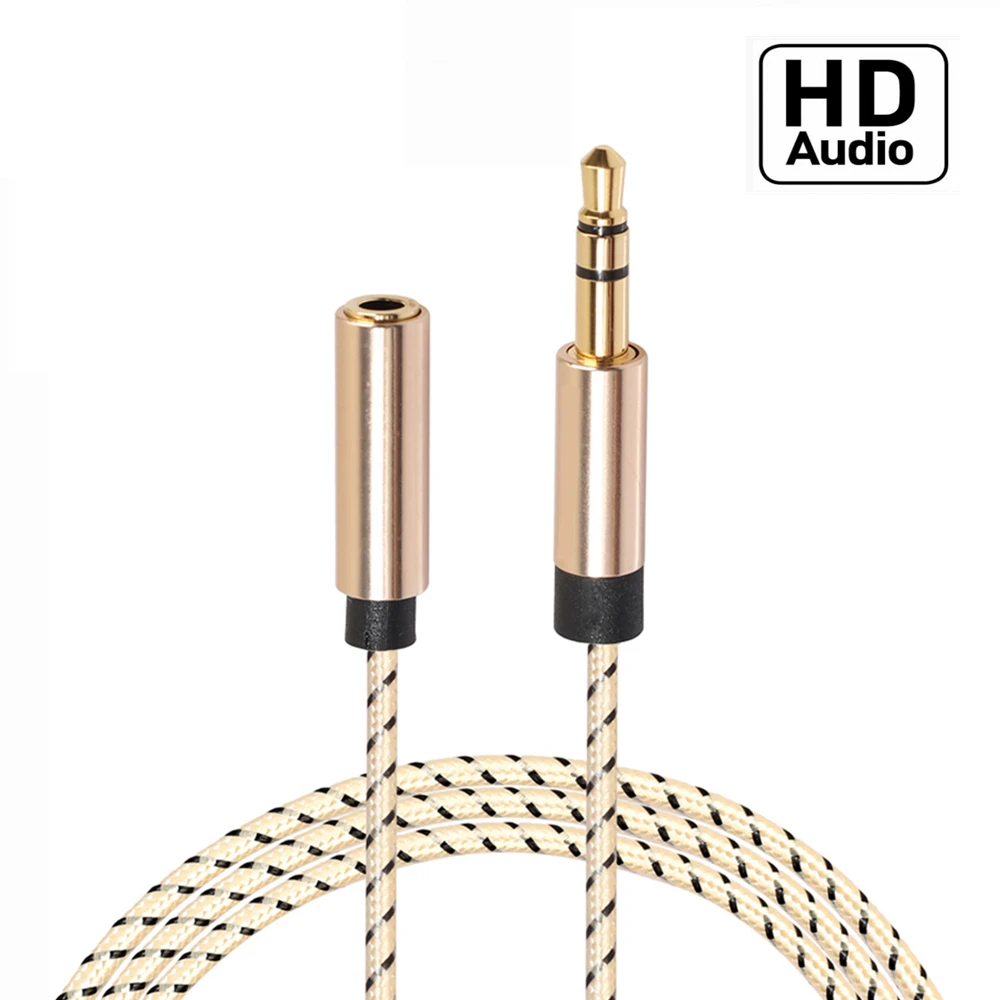 

1/1.8/3/5m AUX Jack HD Audio Extension Cables 3.5mm Male to Female Auxiliary Stereo Cable 3.5 mm Lossless Speaker Headphone Cord