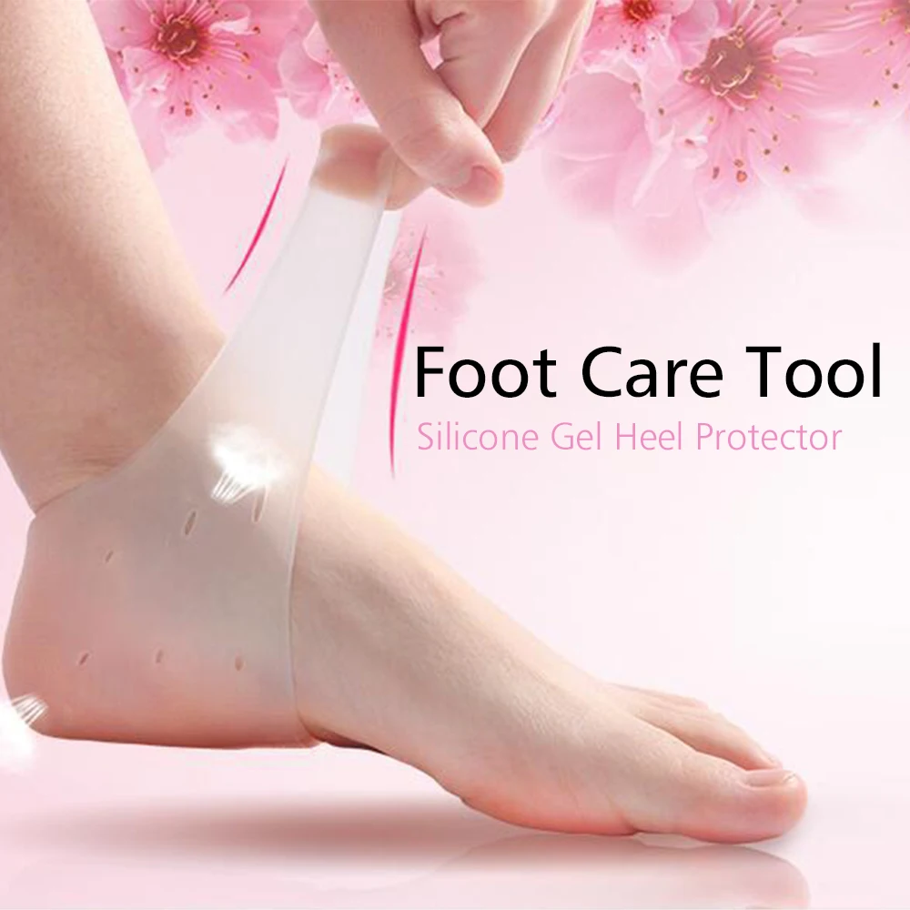 

Ifory Foot Chapped Care Tool 2 Pieces/Pair Silicone Moisturizing Gel Heel Socks Protector Pedicure Cracked Skin Care Pain Relief