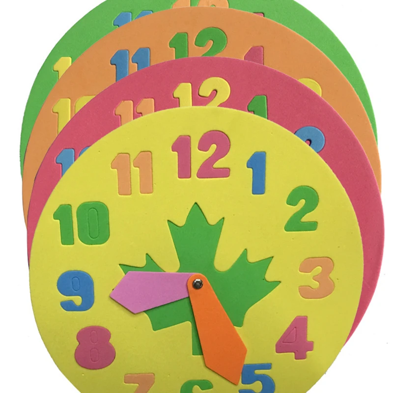 

1pcs Kids Clock Toy DIY EVA Clock Learning Education Toys Fun Math Game for 1-5 years old Children Baby Toy Gifts