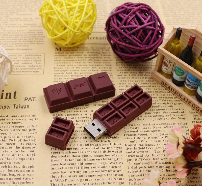 Дешевый Накопитель шоколад мультфильм USB Flash Drive 16G 64G 32G 4G 8 GB флэш памяти Флешка ручка Memory Stick Творческий Lovely girl Gif