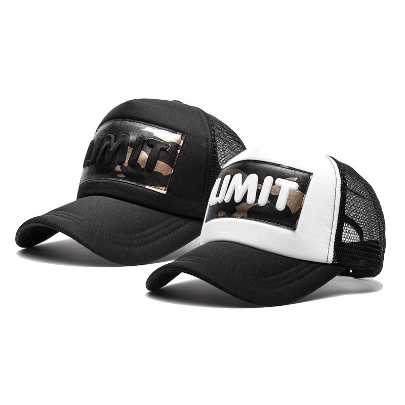 Yienws verano tapas De malla para Hombres y mujeres blanco negro huesos camionero De malla De Bbaseball Cap neto Gorras De baseball Hombres Mujer YIC045