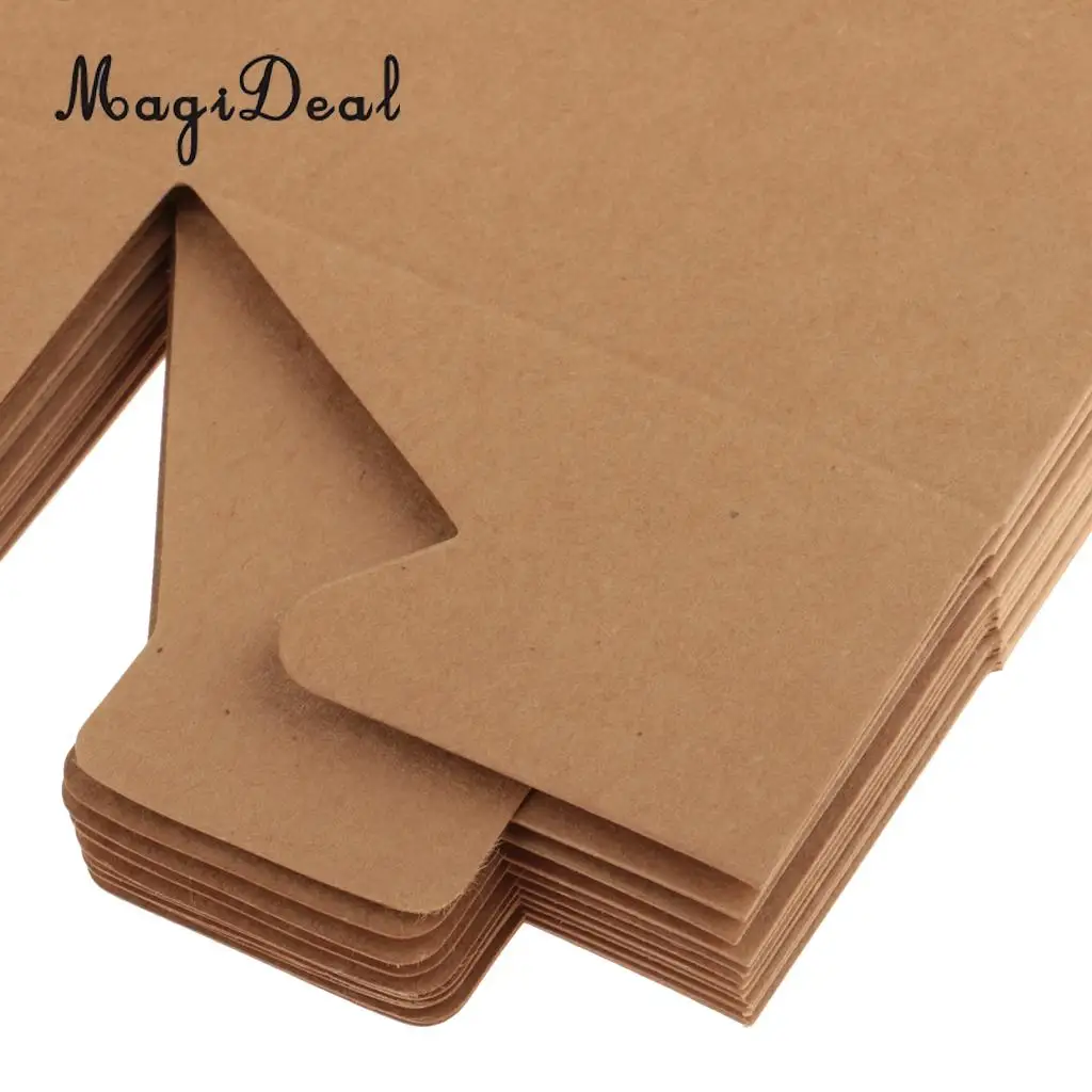 MagiDeal 24pcs Vintage Kraft Paper Cake Cupcake Box Bakery Package Craft Wedding Favor Gift Favor Brown
