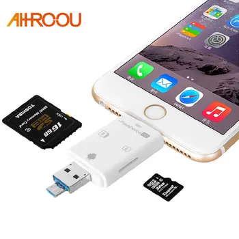 

3 in 1 Micro USB OTG Card Reader Micro SD SDHC TF SD Card For iPhone 8 PLUS 7 PLUS 5 5S 6S 6 PLUS /Samsung/LG Andrid OTG Phones