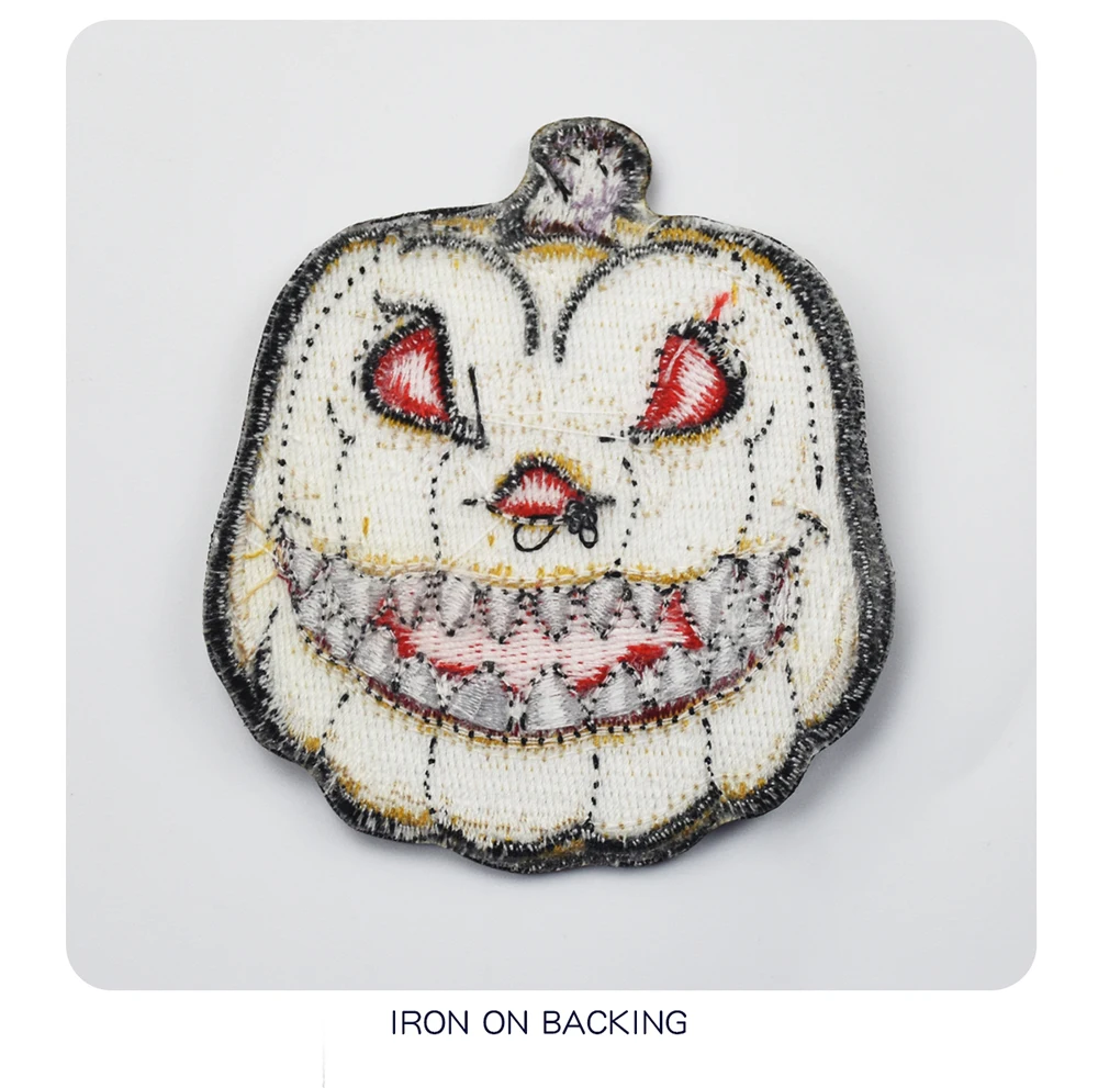 10pcs a Lot Cartoon Horror Pumpkin Lantern For Halloween Iron On Or Sew On Embroidered Patch - 2.23 INCH Free Shipping (5)