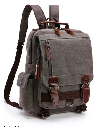 Новая Холщовая Сумка мужская сумка одноцветная Ретро Мужская диагональная посылка - Цвет: gray 2 belts