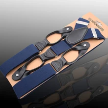 JIERKU подтяжки на кнопках, черные кожаные мужские подтяжки, новые модные брюки на подтяжках, ремень, подарок для отца/отца 3,5*120 см