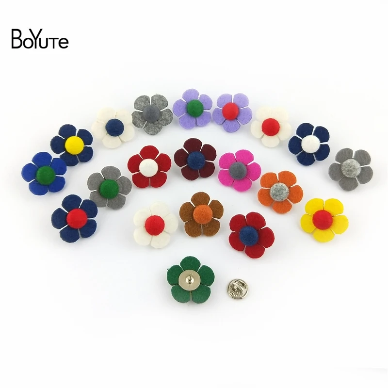 BoYuTe (20 шт./лот) классический дизайн Нетканая ткань цветок брошь короткая мужская