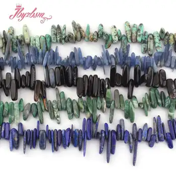 

10-13x15-18mm Stick Irregular Amazonite.Quartz.Tiger Eye.Kyanite Beads Natural Stone Beads For Necklace Jewelry 15"Free Shipping