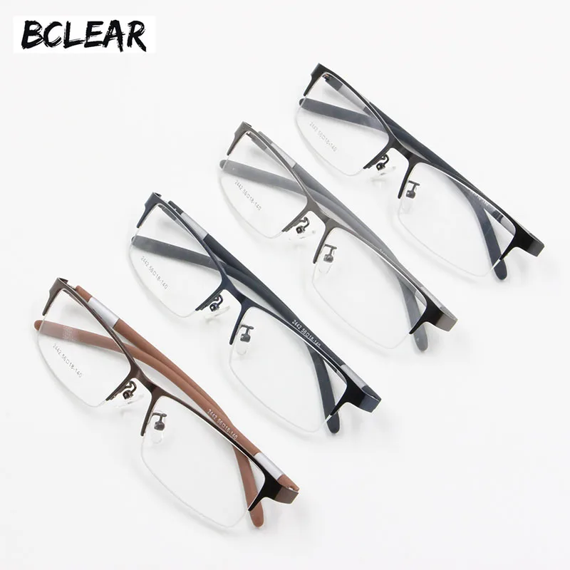 

2017 new ultra-light steel business men's half frame glasses optical frame