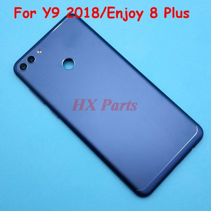 

For Huawei Y9 2018 / Enjoy 8 Plus Back Cover Chassis Case Rear Battery Housing Door With Side Buttons + Camera Lens Parts