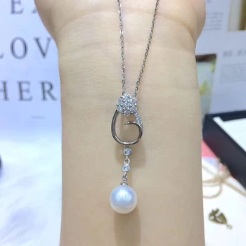 

925 Sterling Silver Pendant Component and Findings Settings Women's Parts for Oyster Edison Pearl Coral Jade Beads Stones