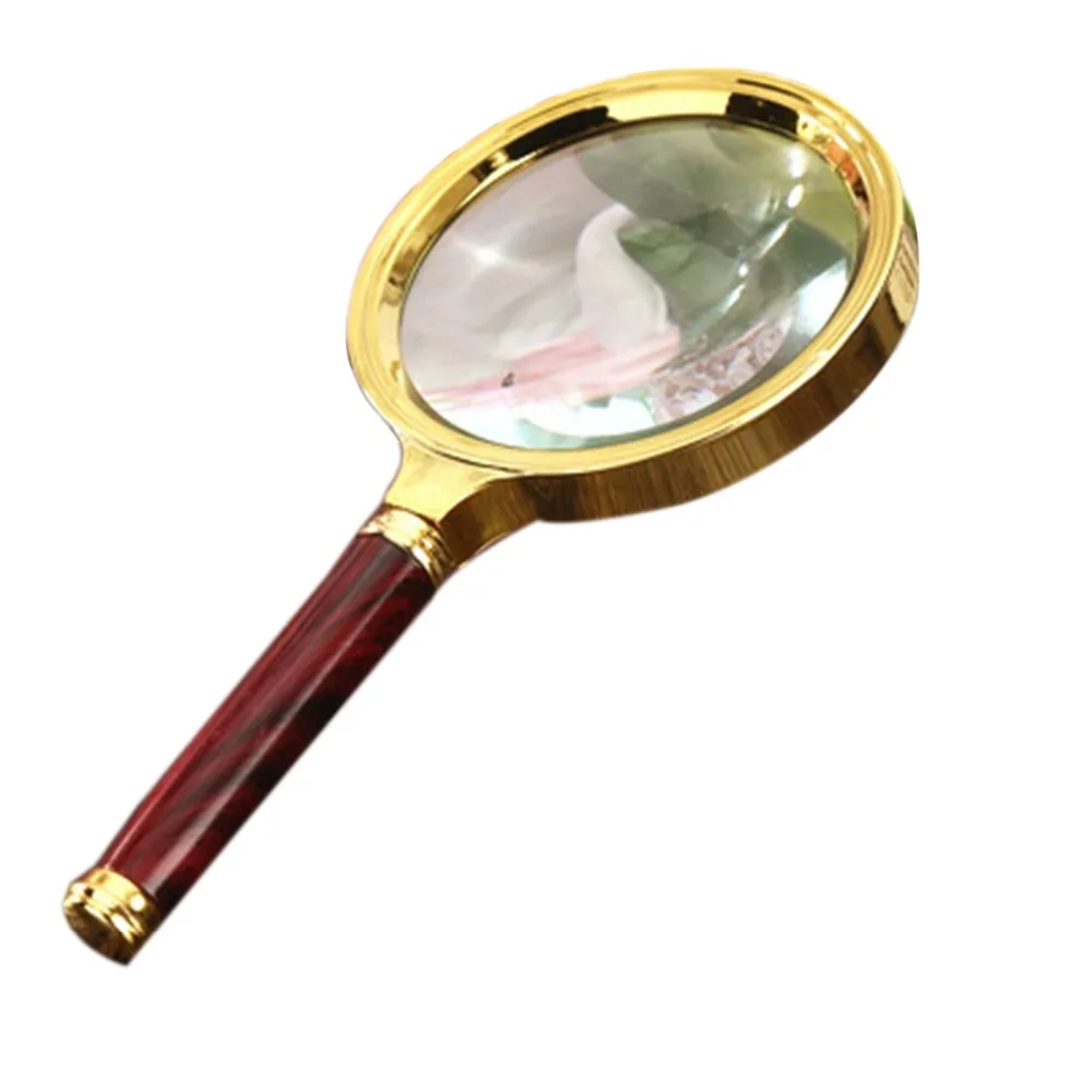 

10X Portable Magnifier Handheld Reading Jewellery Identification Fine Matter Inspection Single Lens Multi-size Copper Plated