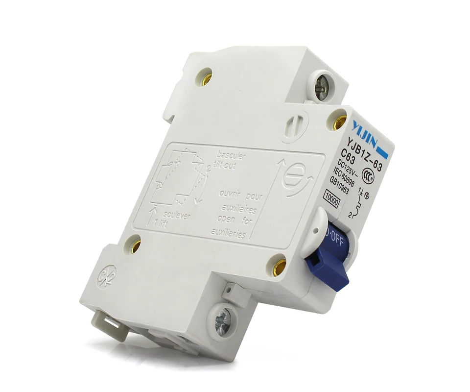 10 шт./лот 1 P 63A DC125V DC Автоматический выключатель MCB фотоэлектрический(pv) выключатель для защиты солнечной системы