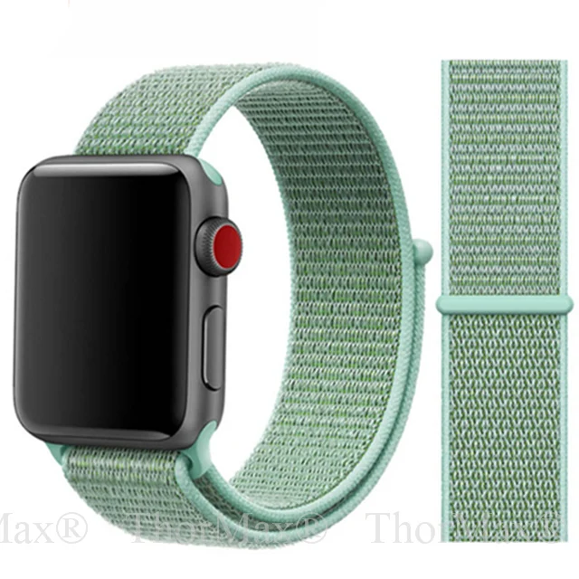 Нейлоновый ремешок для apple Watch band 5 4 3 iWatch band 42 мм 44 мм 40 мм apple wacth 4 3 2 аксессуары для браслетов Sport Loop correa - Цвет ремешка: 12-Sea Green