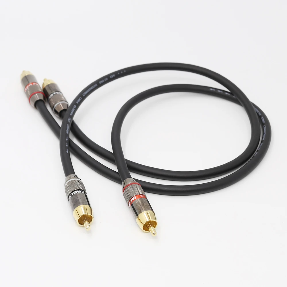 1 пара Hifi OFC A53 RCA кабель для соединения с 24 каратным позолоченным штекером HI End