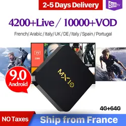 4 K Android 8,1 IP ТВ Франции коробка MX10 RK3328 64 GB 1 год SUB ТВ товара Full HD IPTV французский бельгийский арабский Канада Нидерланды IP ТВ