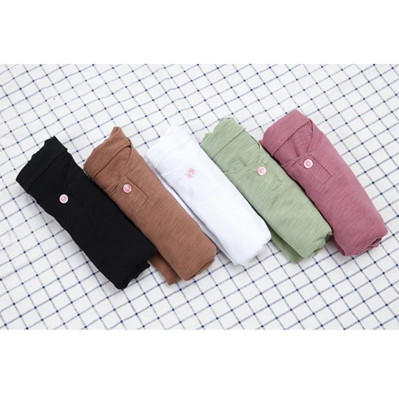 2019 Women Autumn And Winter Casual T-Shirt Fashion One Black Color 0 Neck T shirt Cotton Long Sleeve Tops Green Black White