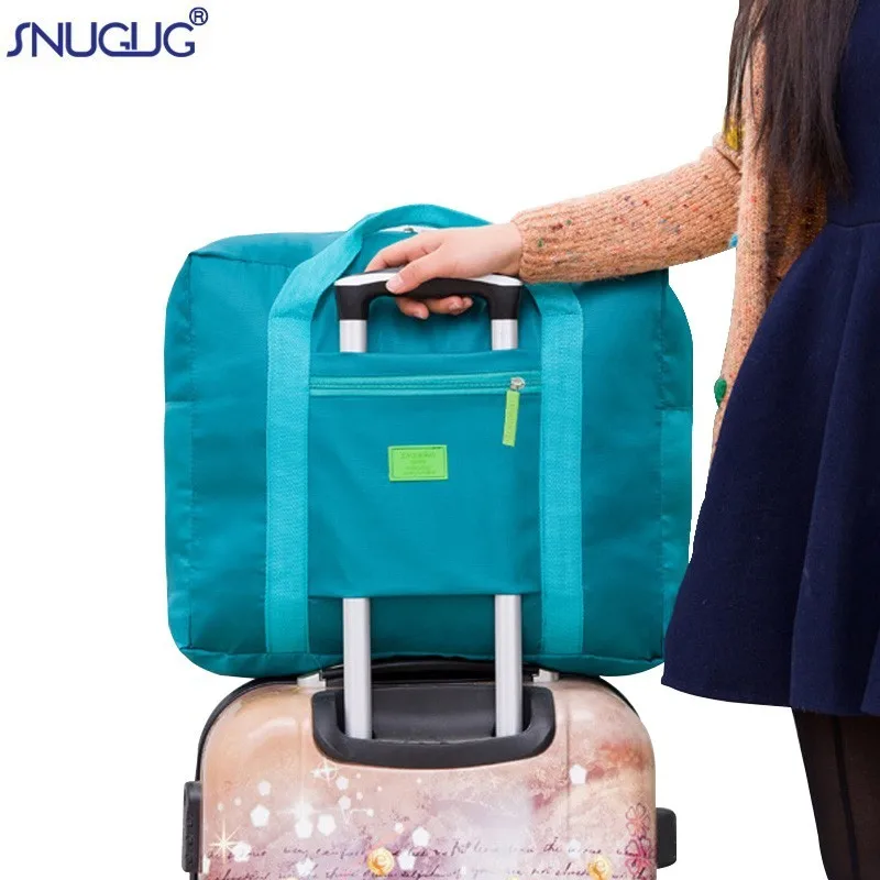 Generic Fashion Water Proof Folding Travel Bag Unisex Large Capacity Nylon Trolley Complete Package Travel Totes Handbags
