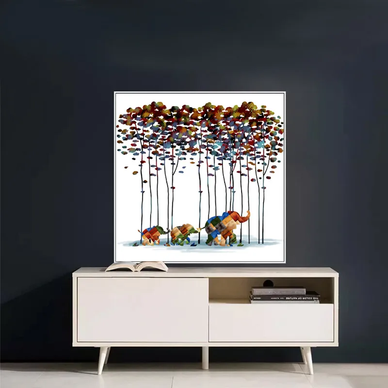 

Big Size Cartoon Elephant Poster Print Canvas Painting Wall Art Abstract Animal Pictures For Living Room,Bedroom Decoration