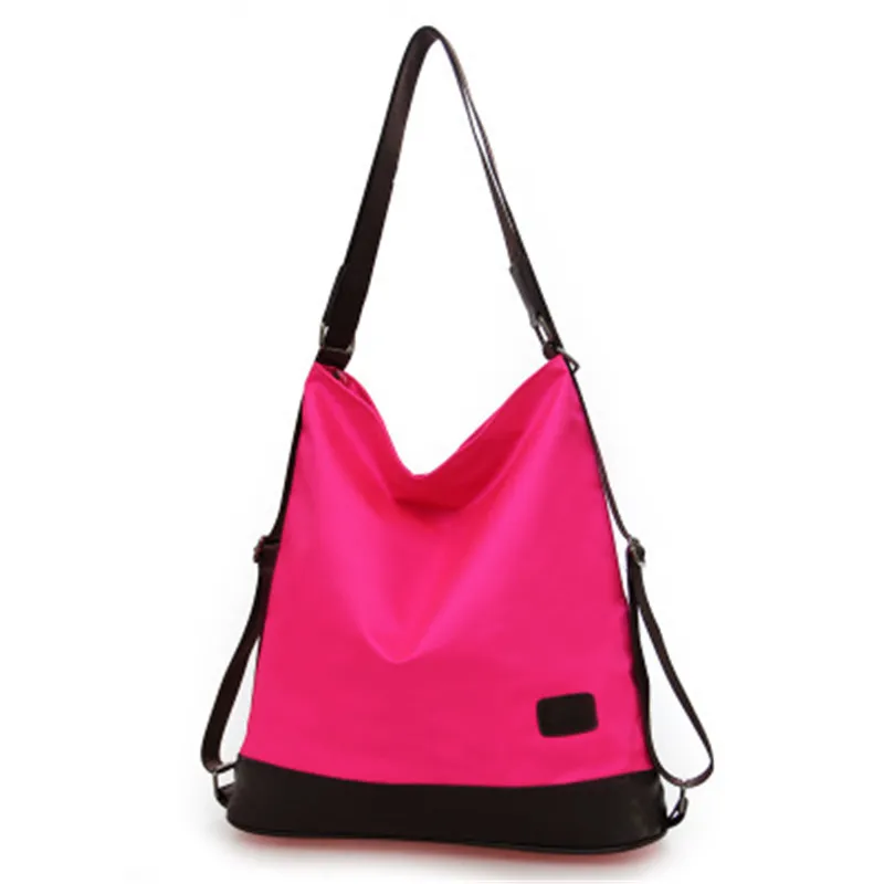 

New 2016 Women Nylon Waterproof Pink Tote Handbag Shoulder Bag Large Capacity Multifunction Double Shoulder Bags WQ071
