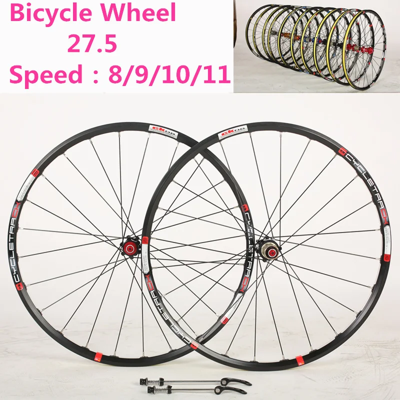 Bicycle Wheel 27.5 inch MTB 24 Holes 6061 aluminum alloy CNC Disc brake wheels 4 bearing wheels 8/9/10/11 Speed Bicycle Parts