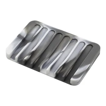 1 шт. мраморный силиконовый мыльница контейнер мыло коробка мыло держатель для Открытый тренажерный зал домашний отдых путешествия-11,5x8x1 см(серовато-белый