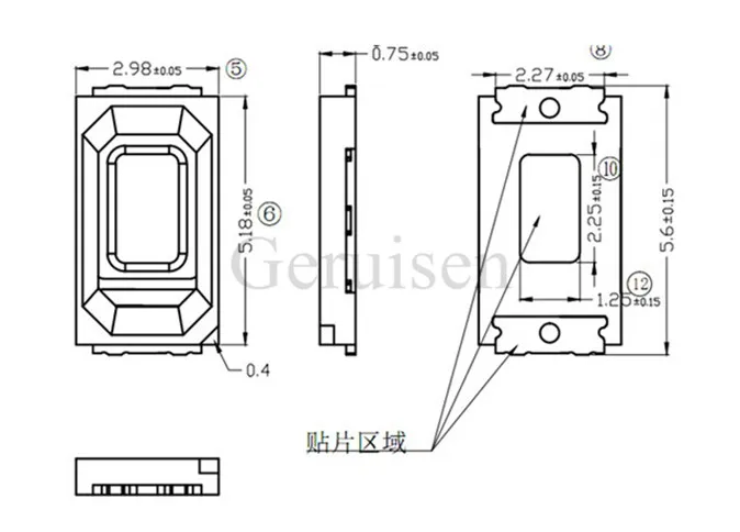 50 шт. 5730 диодный Синий SMD LED 5630 светоизлучающий диод Прямая продажа с фабрики PLCC 2