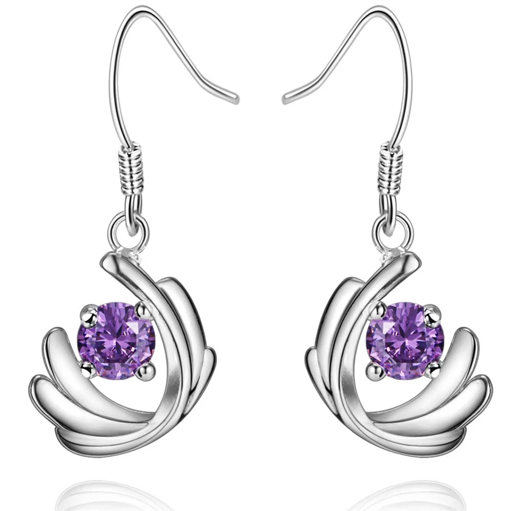 Buy cute fashion purple zircon high quality Silver