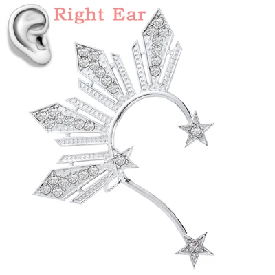1Pcs Lovely Simple Star Ear Clip on Earrings for Women Accessories Hyperbole Big Earring without Piercing Fashion Ornaments Gift 