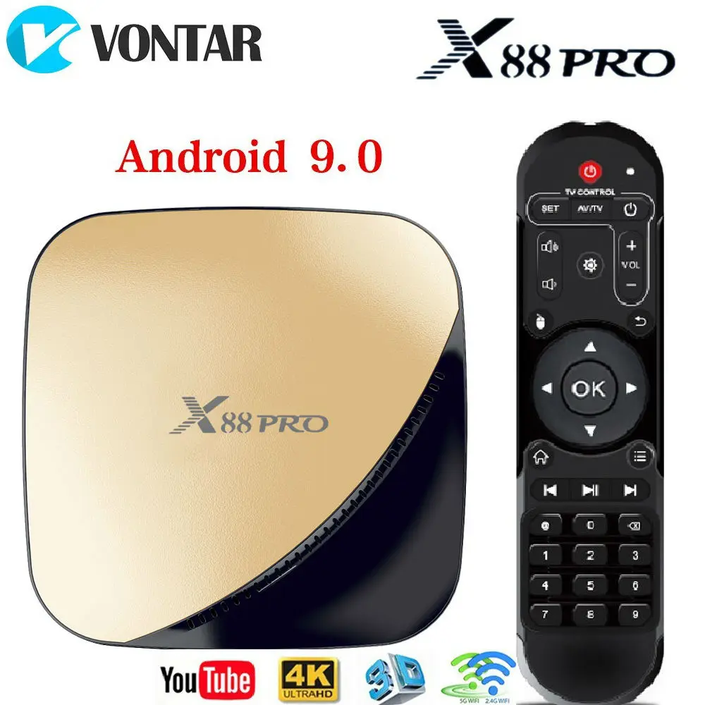 

X88 PRO Smart TV BOX Android 9.0 4GB RAM 32GB 64GB 128GB ROM RK3318 Quad core WIFI 4K GooglePlay YouTube Media player 2G16G