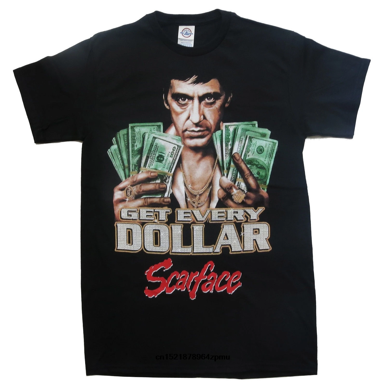 Возьмите Для мужчин футболка Scarface Аль Пачино Get каждый доллар печатных свободные