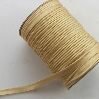 Цветная 10 мм полиэфирная косая лента со шнуром, окантовочная лента для процесса подшивания, рукоделие, аксессуары ручной работы, швейная лента - Цвет: Светло-желтый