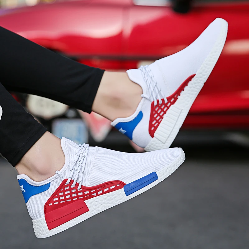 

New Designer Black White Red Mesh Tenis Sneakers Casual Shoes Men 2018 Fashion Summer Sneakers Male Footwear Walking Shoes