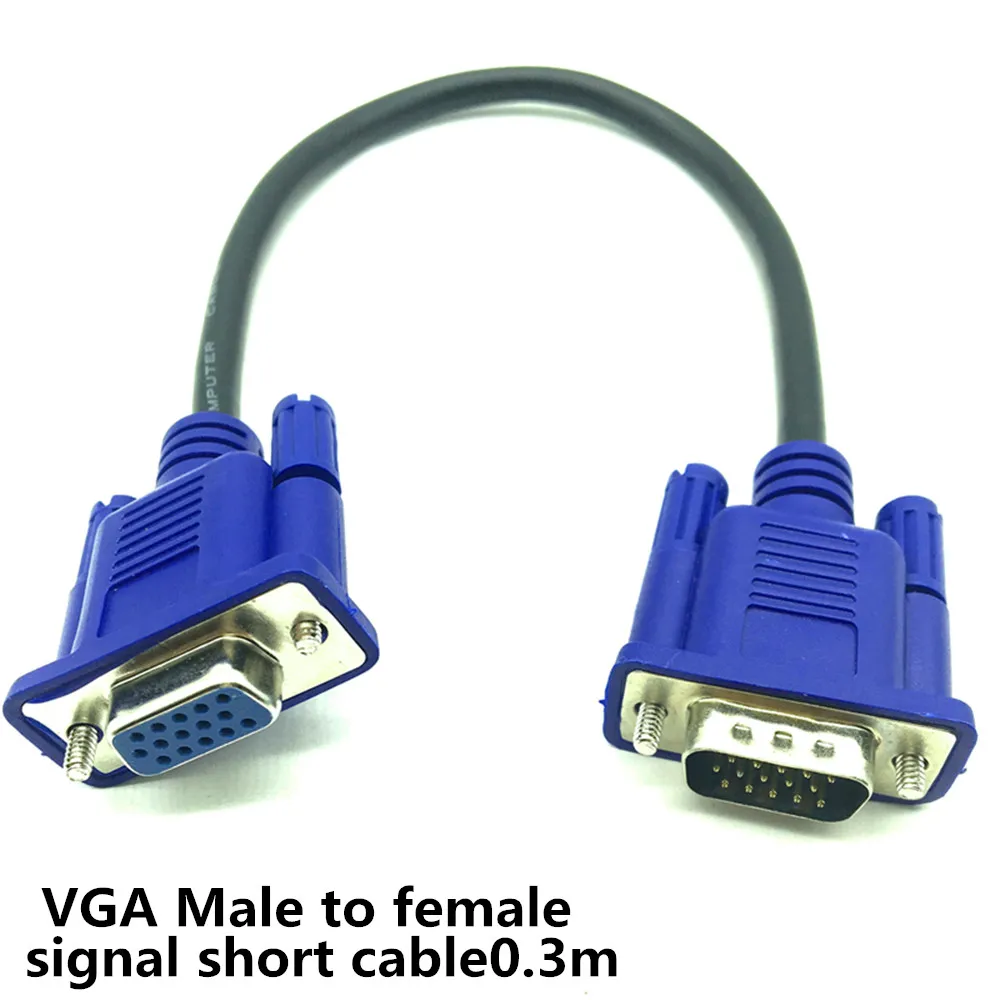 30cm 50cm VGA Cable Male to female Braided Shielding High Premium HDTV VGA  computer tv display signal short M/F Extension cable - AliExpress